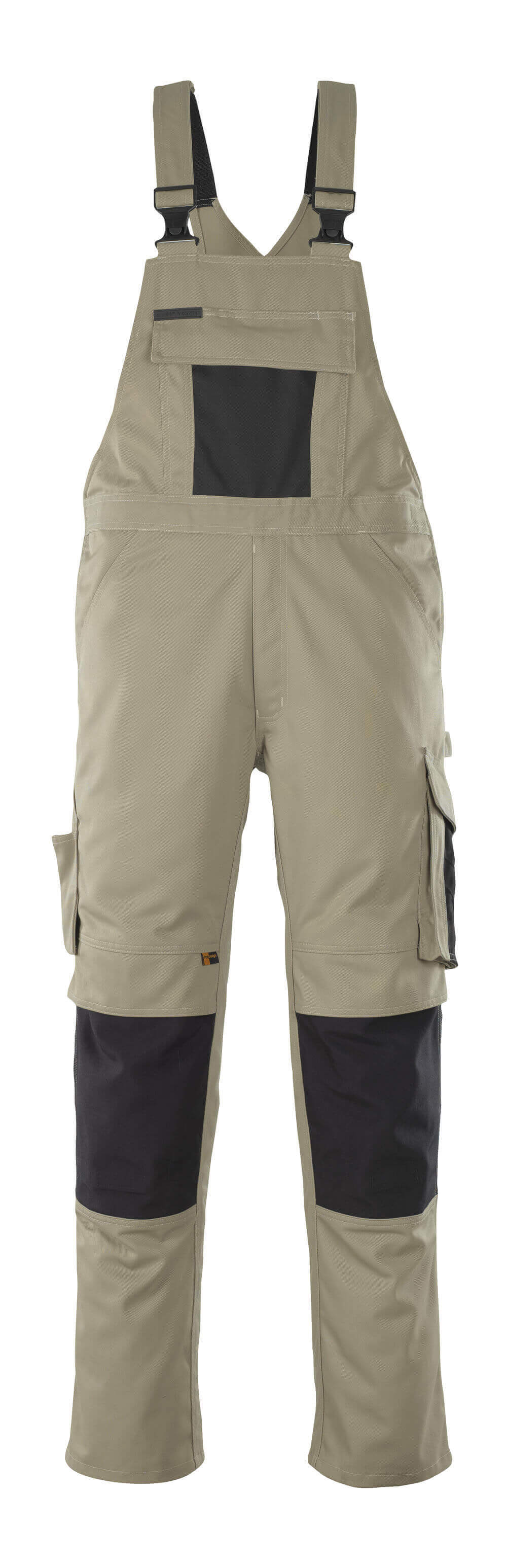 MASCOT UNIQUE Latzhose mit Knietaschen - Hellkhaki/Schwarz