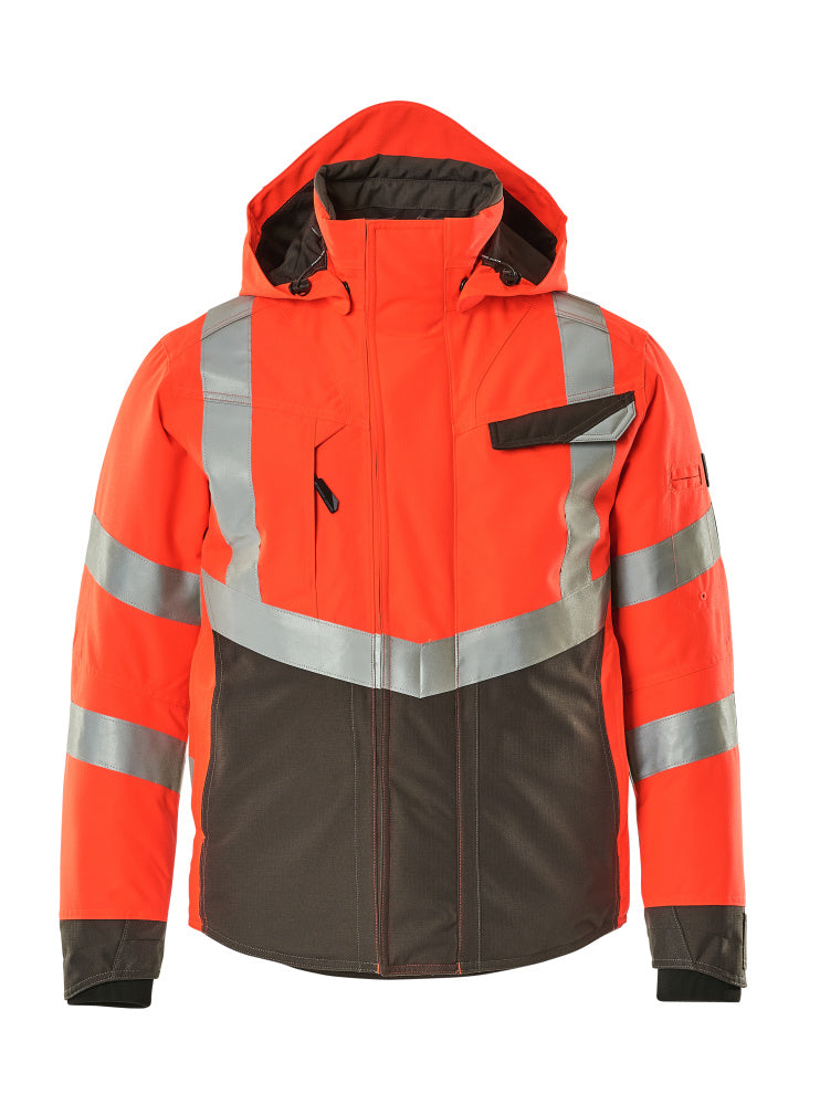 MASCOT SAFE SUPREME Winterjacke - Hi-vis Rot/Dunkelanthrazit