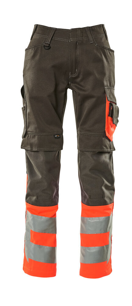 MASCOT SAFE SUPREME Hose mit Knietaschen - Dunkelanthrazit/Hi-vis Rot
