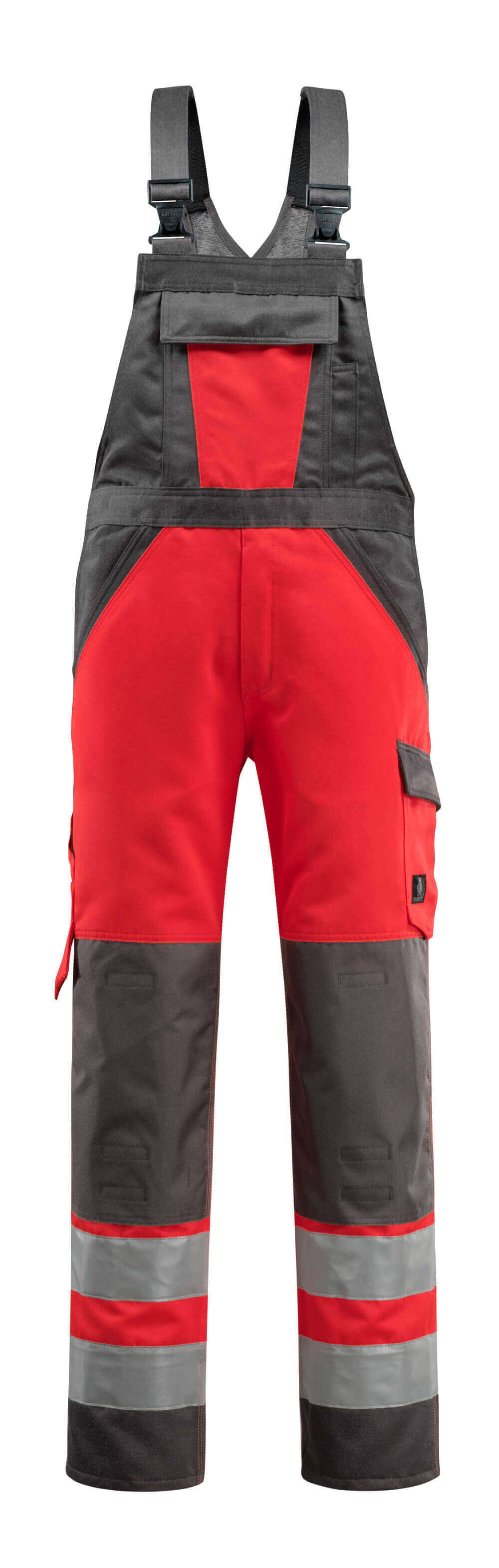 MASCOT SAFE LIGHT Latzhose mit Knietaschen - Hi-vis Rot/Dunkelanthrazit