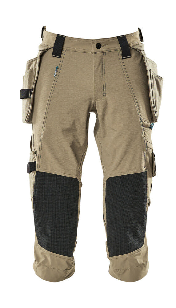 MASCOT ADVANCED Dreiviertel-Hose mit Hängetaschen - Hellkhaki