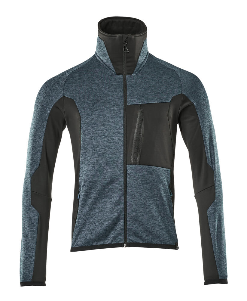 MASCOT ADVANCED Fleecepullover mit Reißverschluss - Dunkelpetroleum/Schwarz