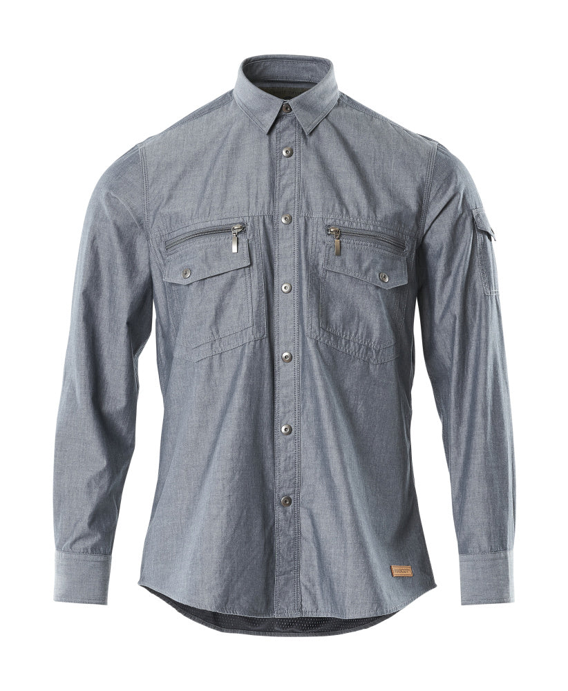 MASCOT CROSSOVER Hemd - Gewaschener dunkelblauer Denim