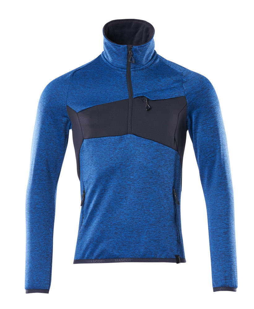 MASCOT ACCELERATE Fleecepullover mit kurzem Reißverschluss - Azurblau/Schwarzblau