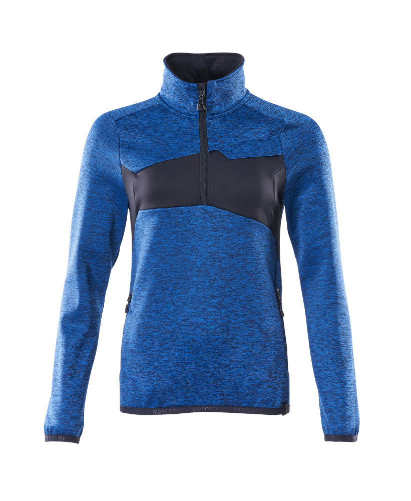 MASCOT ACCELERATE Fleecepullover mit kurzem Reißverschluss - Azurblau/Schwarzblau