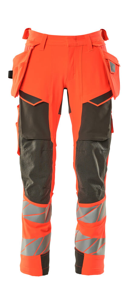 MASCOT ACCELERATE SAFE Hose mit Hängetaschen - Hi-vis Rot/Dunkelanthrazit