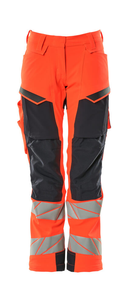 MASCOT ACCELERATE SAFE Hose mit Knietaschen - Hi-vis Rot/Schwarzblau