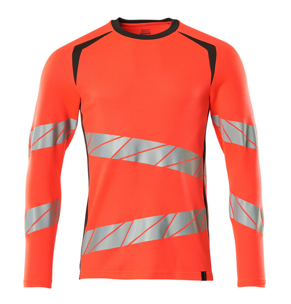 MASCOT ACCELERATE SAFE T-Shirt, Langarm - Hi-vis Rot/Dunkelanthrazit