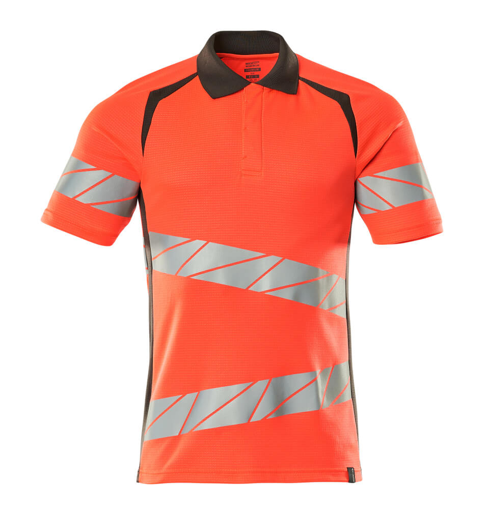 MASCOT ACCELERATE SAFE Polo-Shirt - Hi-vis Rot/Dunkelanthrazit