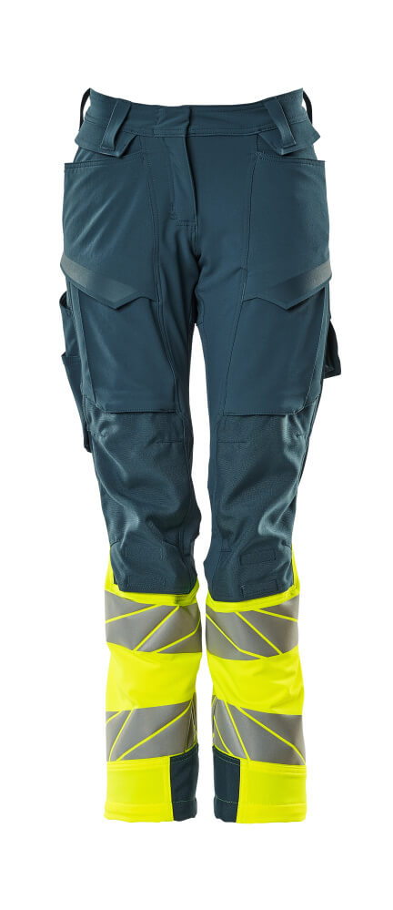 MASCOT ACCELERATE SAFE Hose mit Knietaschen - Dunkelpetroleum/Hi-vis Gelb