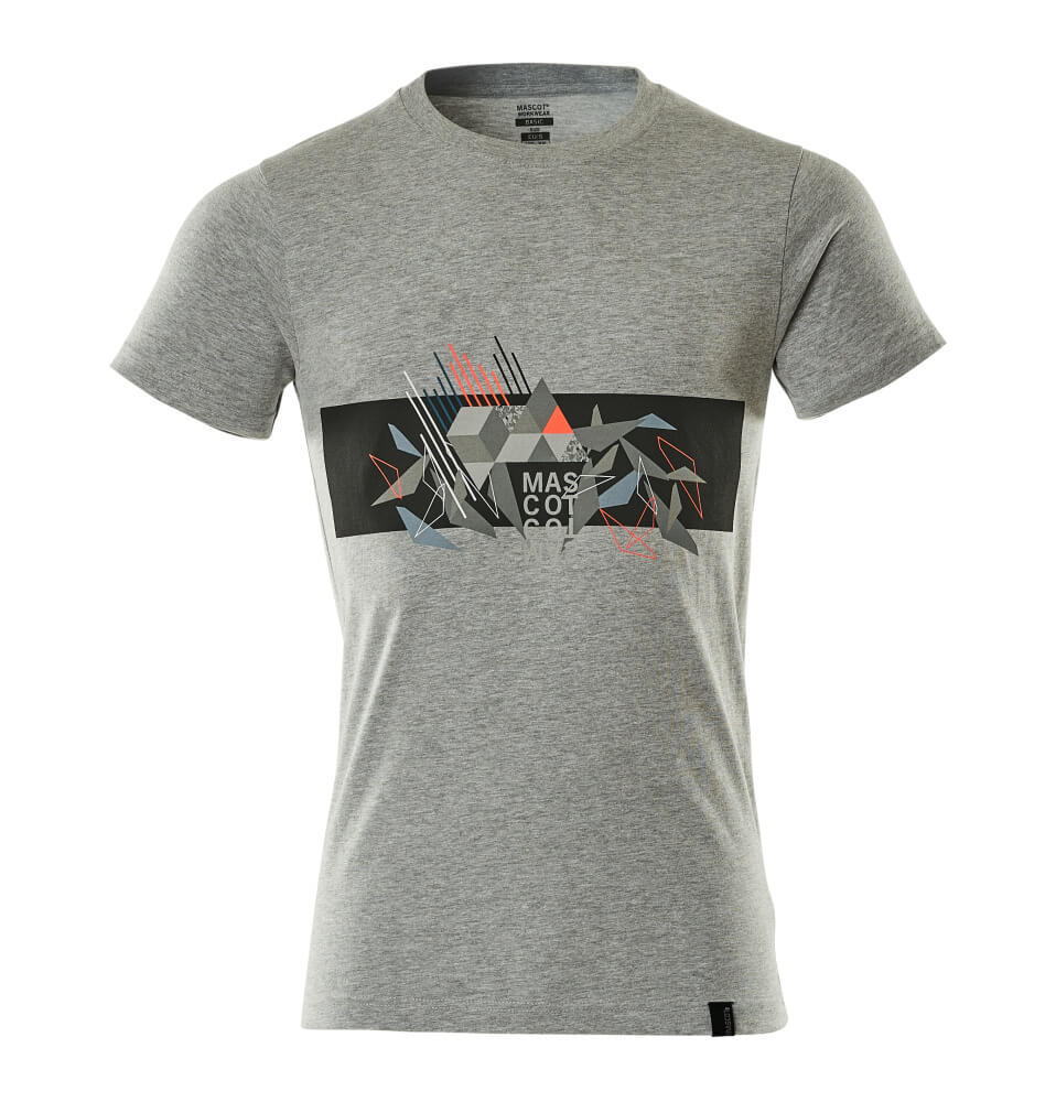 MASCOT ACCELERATE SAFE T-Shirt - Grau-meliert/Hi-vis Rot