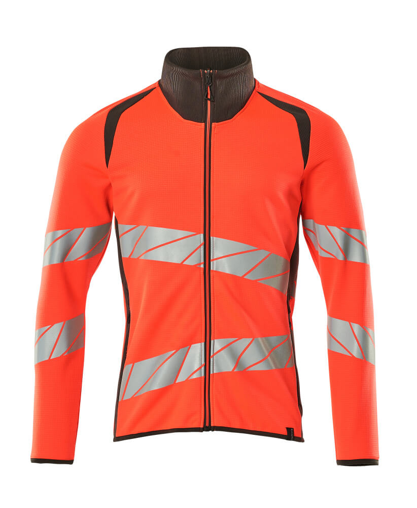 MASCOT ACCELERATE SAFE Sweatshirt mit Reißverschluss - Hi-vis Rot/Dunkelanthrazit