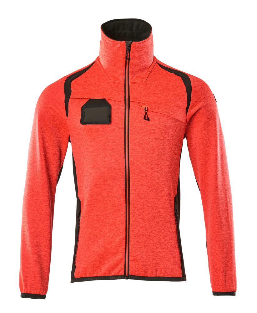 MASCOT ACCELERATE SAFE Fleecepullover mit Reißverschluss - Hi-vis Rot/Dunkelanthrazit