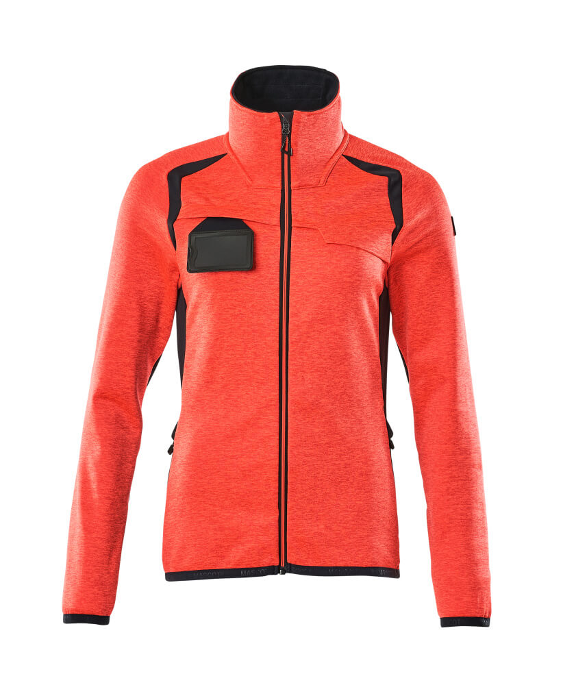 MASCOT ACCELERATE SAFE Fleecepullover mit Reißverschluss - Hi-vis Rot/Schwarzblau