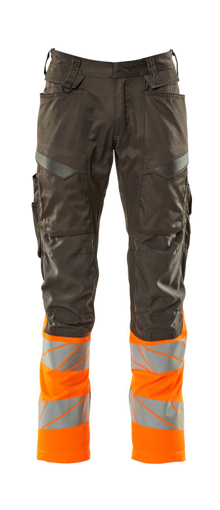 MASCOT ACCELERATE SAFE Hose mit Knietaschen - Dunkelanthrazit/Hi-vis Orange