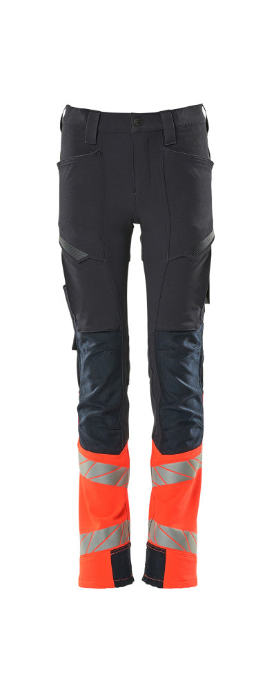 MASCOT ACCELERATE SAFE Hose für Kinder - Schwarzblau/Hi-vis Rot