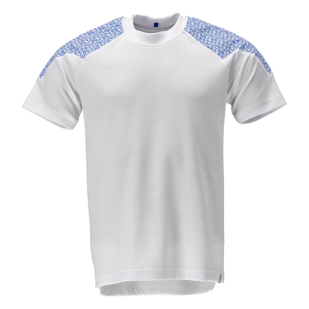 MASCOT FOOD & CARE T-Shirt, Kurzarm - Weiß/Azurblau