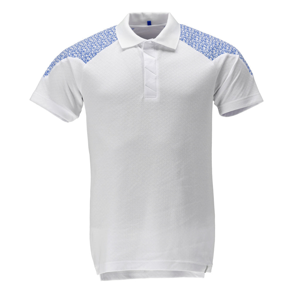 MASCOT FOOD & CARE Polo-Shirt - Weiß/Azurblau