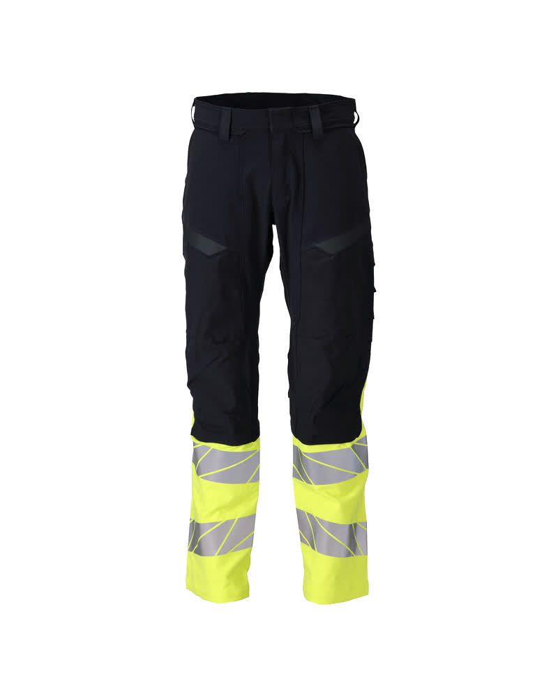 MASCOT ACCELERATE MULTISAFE Hose mit Knietaschen - Schwarzblau/Hi-vis Gelb
