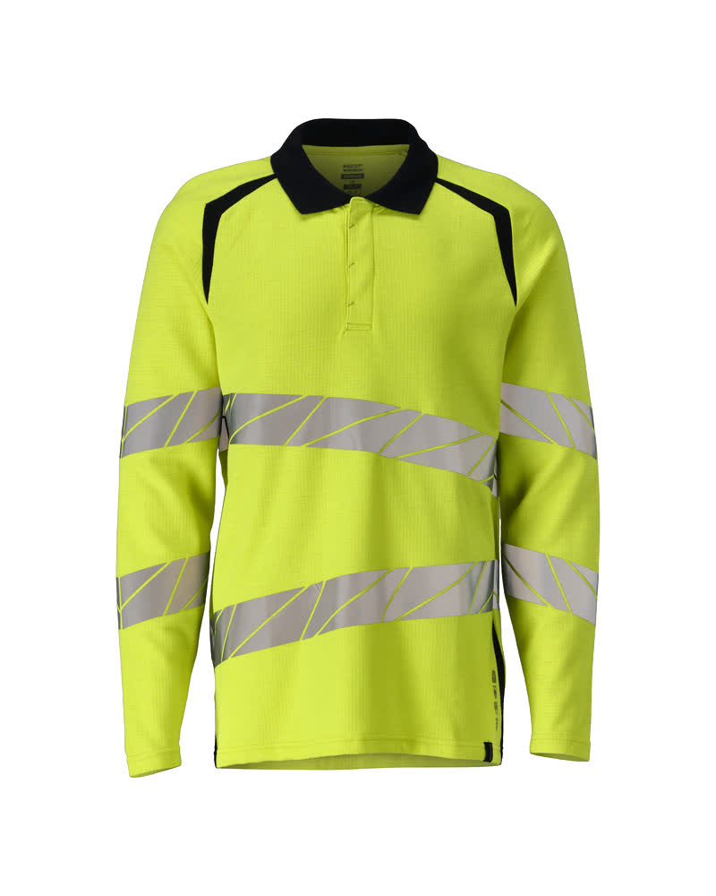 MASCOT ACCELERATE MULTISAFE Polo-Shirt, Langarm - Hi-vis Gelb/Schwarzblau