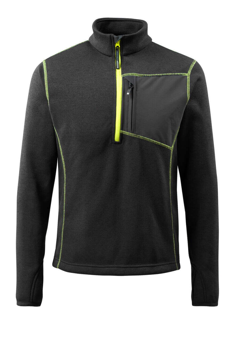 MASCOT HARDWEAR Strickpullover mit kurzem Reißverschluss - Schwarz