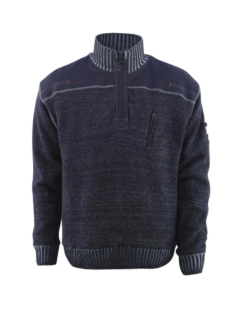 MASCOT FRONTLINE Strickpullover mit kurzem Reißverschluss - Blaugrau