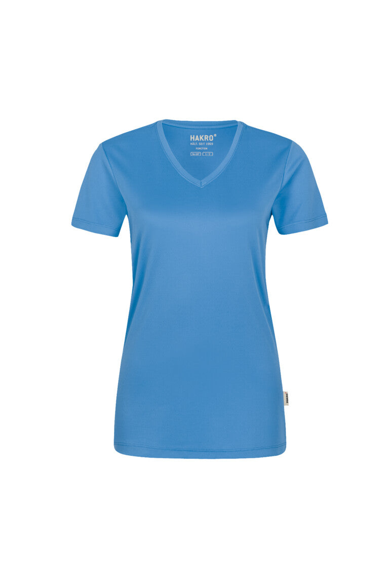 HAKRO V-Shirt COOLMAX® ECO Damen (0187) – Malibublau
