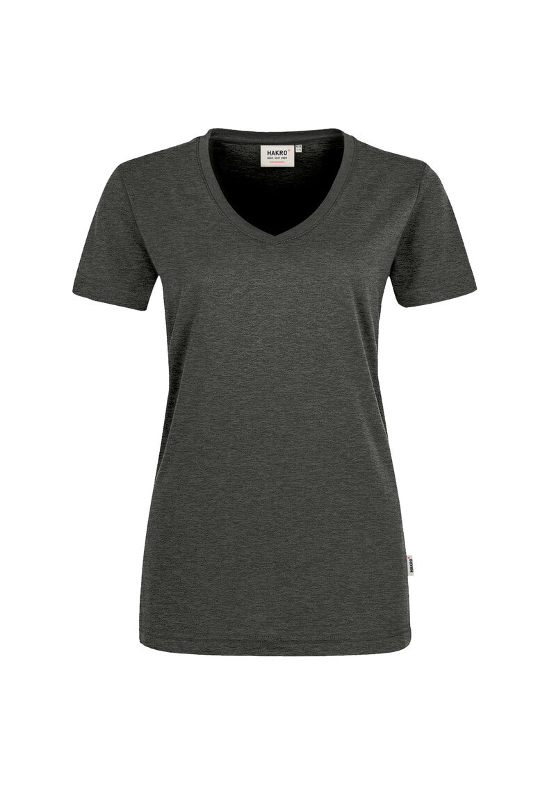 HAKRO V-Shirt MIKRALINAR® Damen (0181) – Anthrazit Meliert
