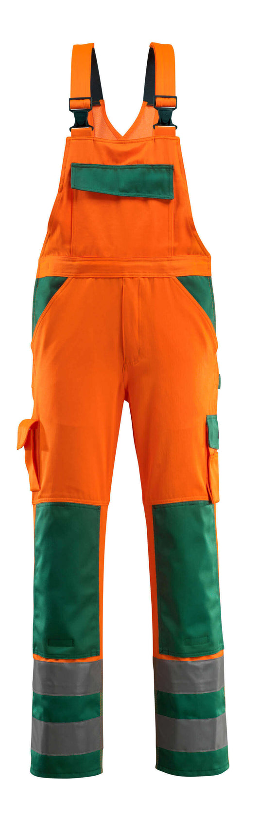 MASCOT SAFE COMPETE Latzhose mit Knietaschen - Hi-vis Orange/Grün