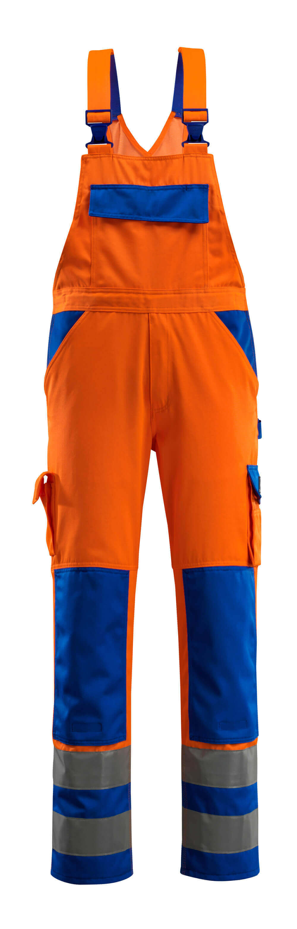 MASCOT SAFE COMPETE Latzhose mit Knietaschen - Hi-vis Orange/Kornblau