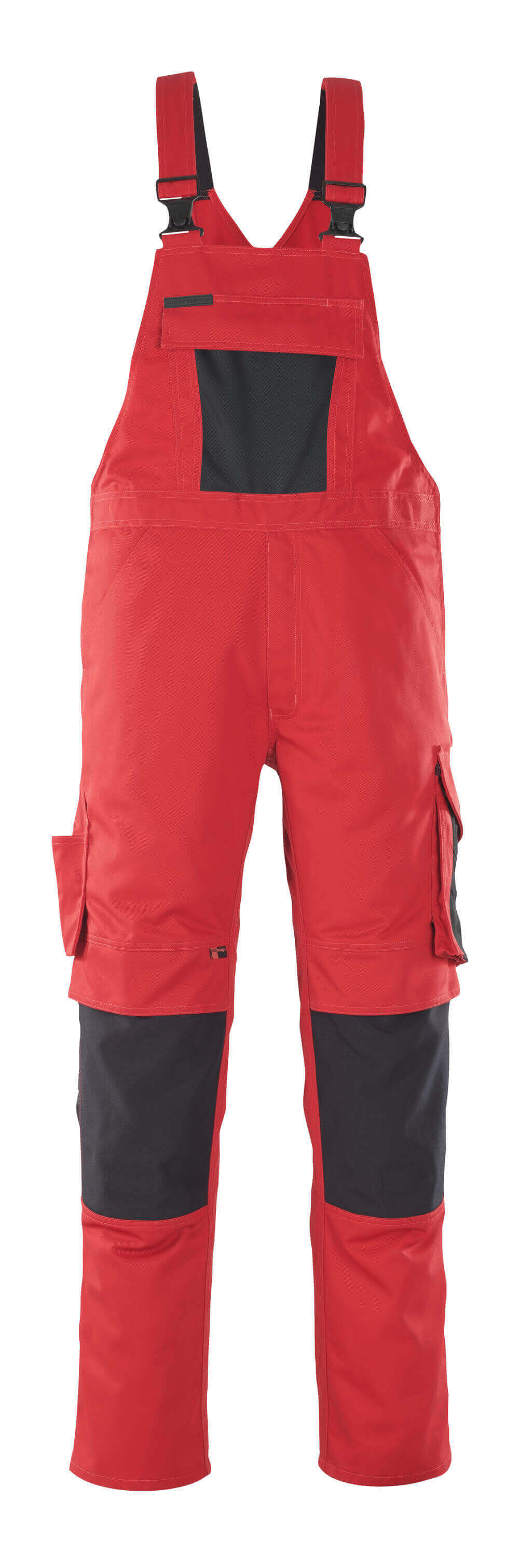 MASCOT UNIQUE Latzhose mit Knietaschen - Rot/Schwarz