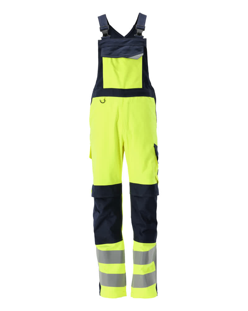 MASCOT MULTISAFE Latzhose mit Knietaschen - Hi-vis Gelb/Schwarzblau