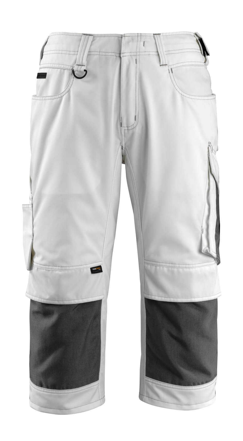 MASCOT UNIQUE Dreiviertel-Hose mit Knietaschen - Weiß/Dunkelanthrazit