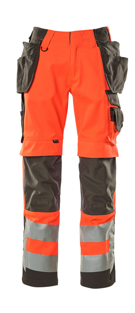 MASCOT SAFE SUPREME Hose mit Hängetaschen - Hi-vis Rot/Dunkelanthrazit