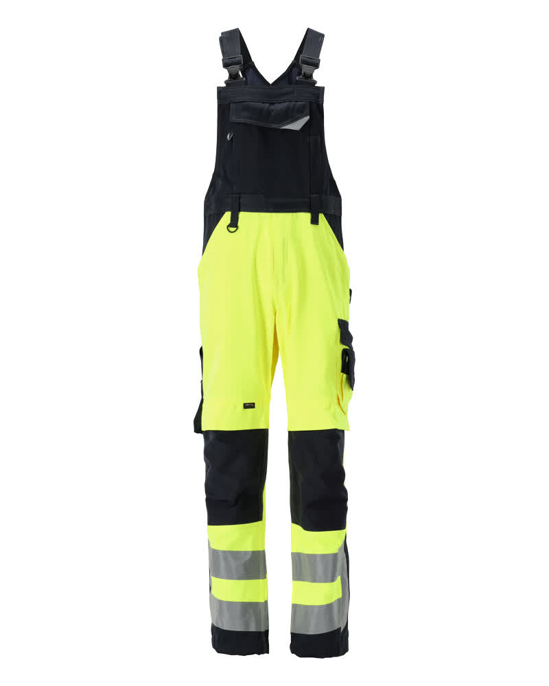 MASCOT SAFE SUPREME Latzhose mit Knietaschen - Hi-vis Gelb/Schwarzblau