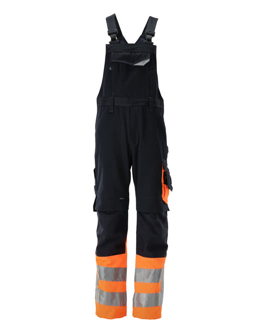 MASCOT SAFE SUPREME Latzhose mit Knietaschen - Schwarzblau/Hi-vis Orange