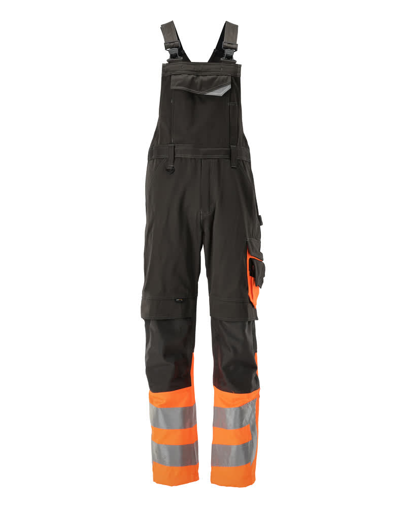 MASCOT SAFE SUPREME Latzhose mit Knietaschen - Dunkelanthrazit/Hi-vis Orange