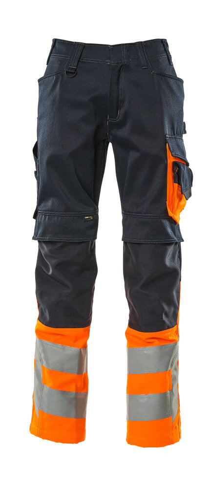 MASCOT SAFE SUPREME Hose mit Knietaschen - Schwarzblau/Hi-vis Orange