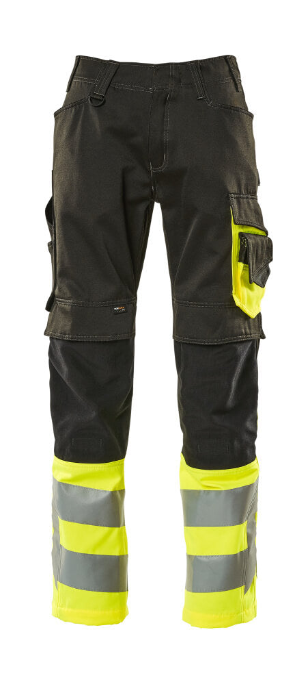 MASCOT SAFE SUPREME Hose mit Knietaschen - Schwarz/Hi-vis Gelb