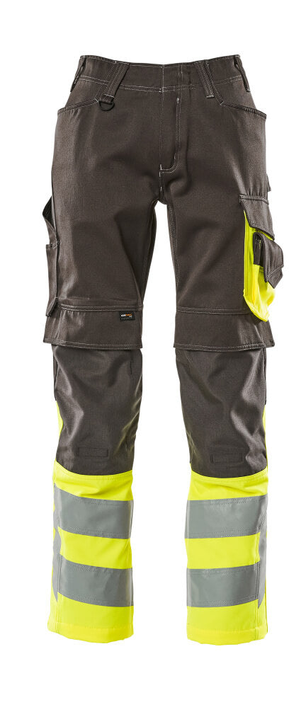 MASCOT SAFE SUPREME Hose mit Knietaschen - Dunkelanthrazit/Hi-vis Gelb