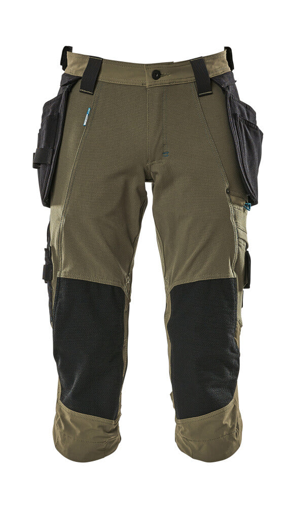 MASCOT ADVANCED Dreiviertel-Hose mit Hängetaschen - Moosgrün