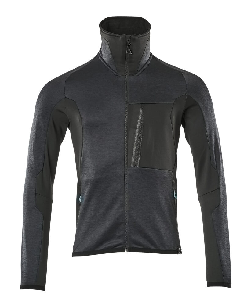 MASCOT ADVANCED Fleecepullover mit Reißverschluss - Schwarzblau/Schwarz