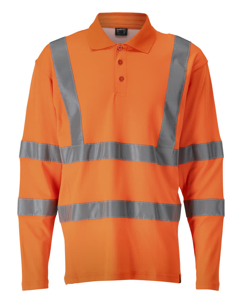 MASCOT SAFE CLASSIC Polo-Shirt, Langarm - Hi-vis Orange