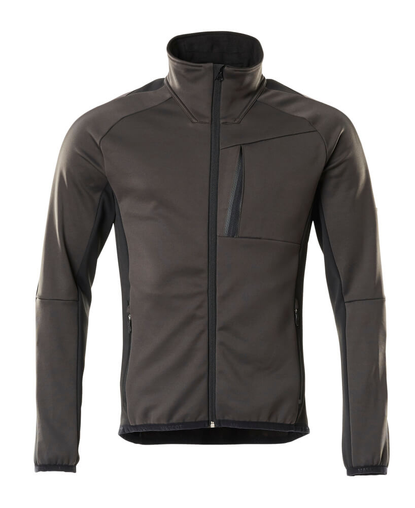 MASCOT UNIQUE Fleecepullover mit Reißverschluss - Dunkelanthrazit/Schwarz