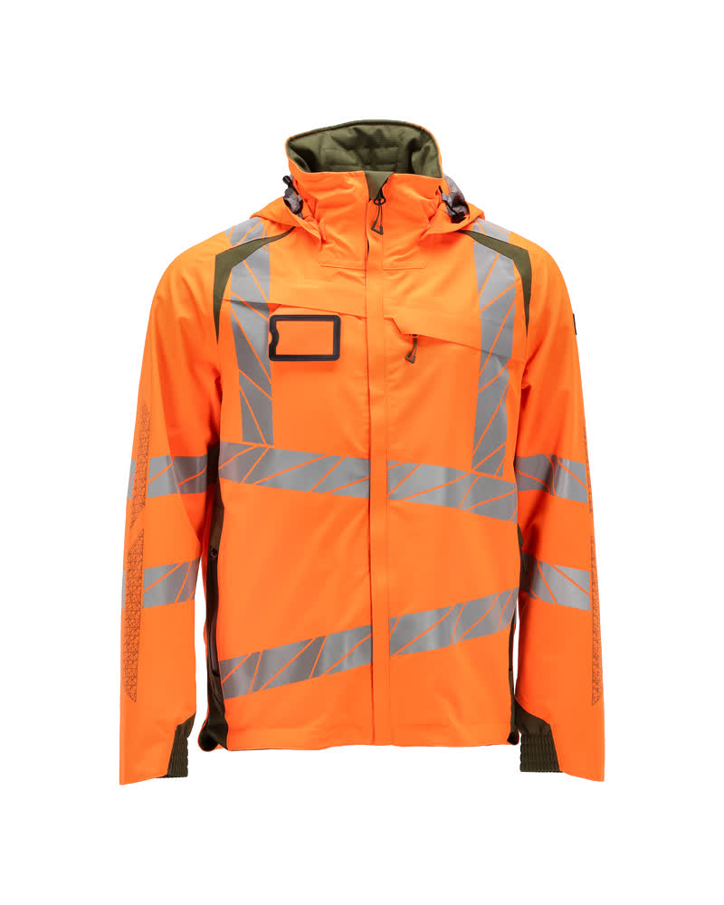 MASCOT ACCELERATE SAFE Hard Shell Jacke - Hi-vis Orange/Moosgrün