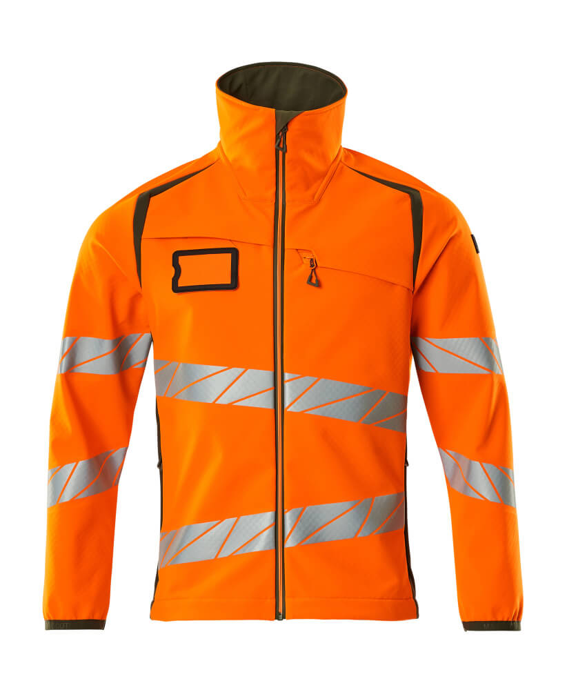MASCOT ACCELERATE SAFE Softshell Jacke - Hi-vis Orange/Moosgrün
