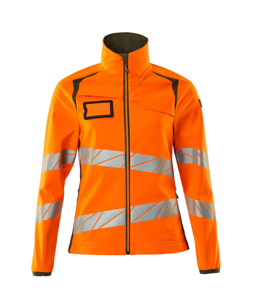 MASCOT ACCELERATE SAFE Softshell Jacke - Hi-vis Orange/Moosgrün