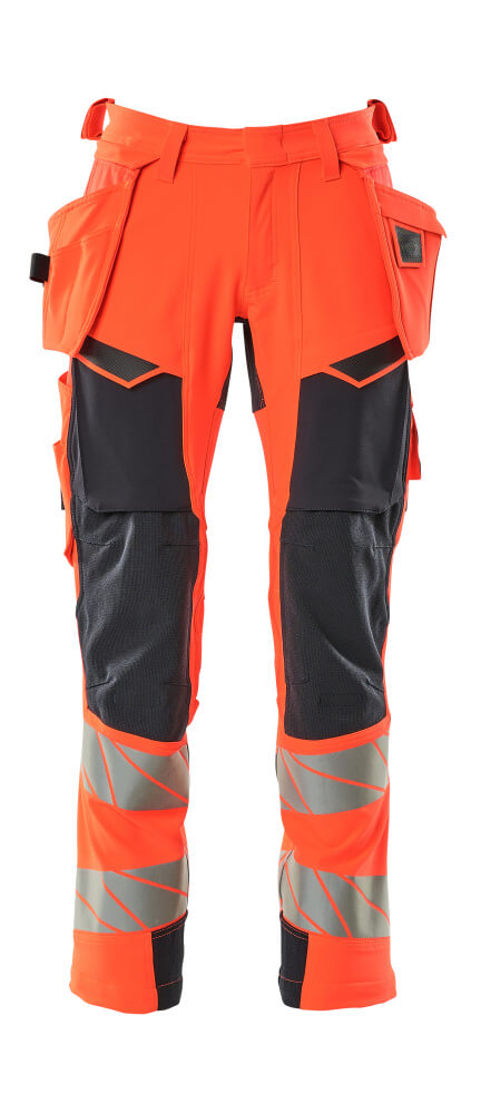 MASCOT ACCELERATE SAFE Hose mit Hängetaschen - Hi-vis Rot/Schwarzblau