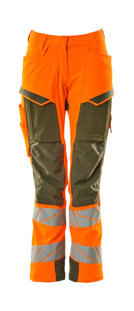 MASCOT ACCELERATE SAFE Hose mit Knietaschen - Hi-vis Orange/Moosgrün