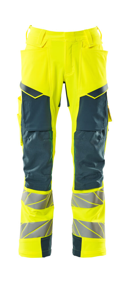 MASCOT ACCELERATE SAFE Hose mit Knietaschen - Hi-vis Gelb/Dunkelpetroleum
